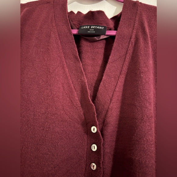 Lane Bryant V-Neck Burgundy Sweater - Picture 6 of 6